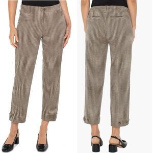Liverpool Houndstooth Crop Straight Leg Utility Pants 14